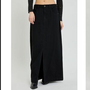 CELLO // Black denim maxi skirt